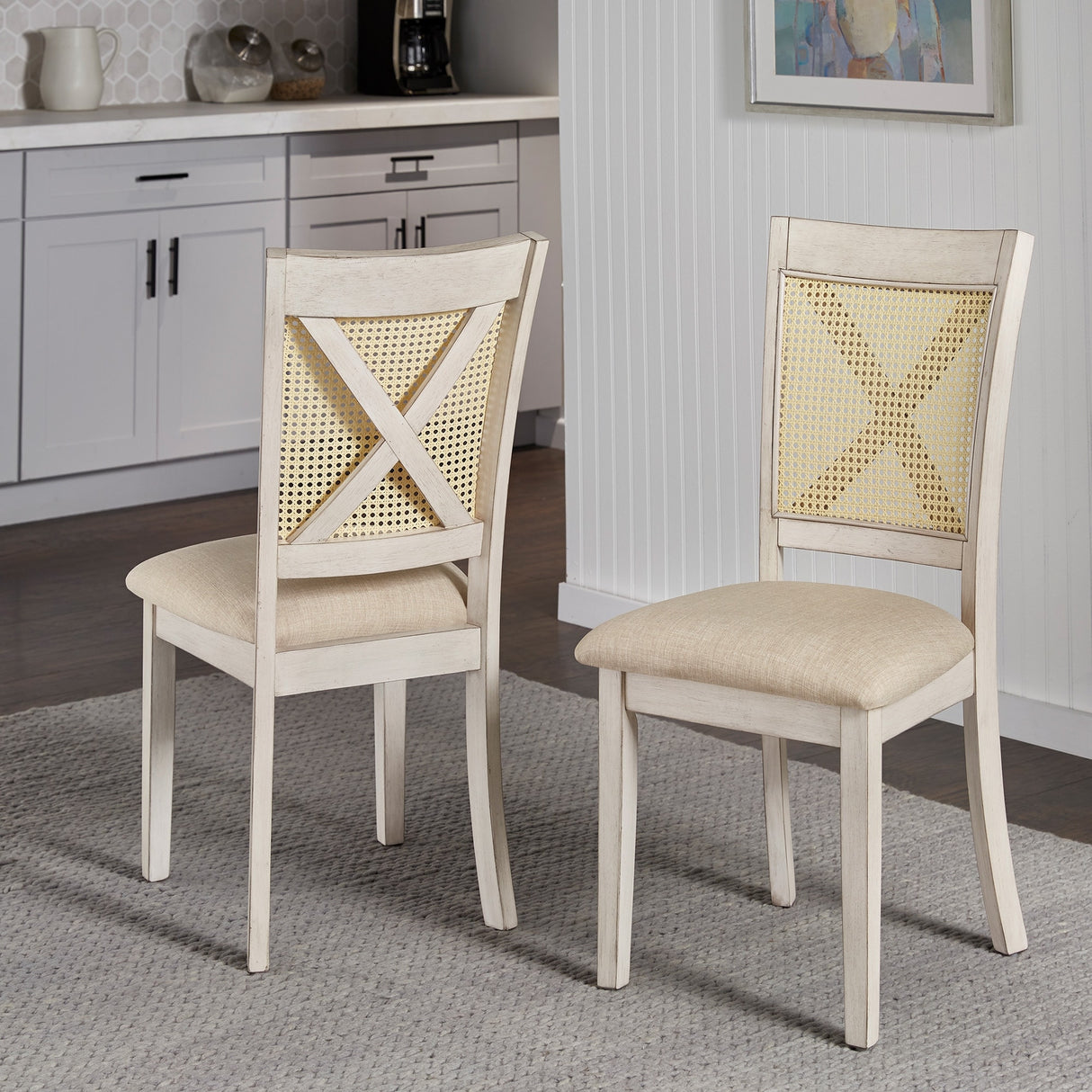 Plaga X-Back Cane Accent Dining Chair (Set of 2) by iNSPIRE Q Classic - Dining Chair