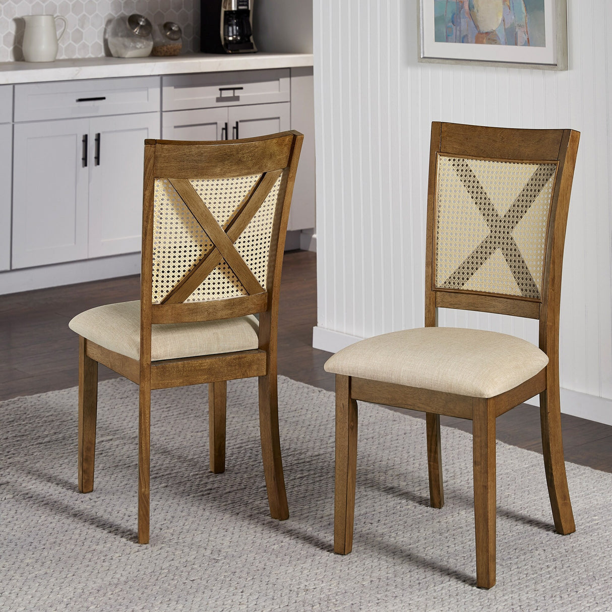 Plaga X-Back Cane Accent Dining Chair (Set of 2) by iNSPIRE Q Classic - Dining Chair