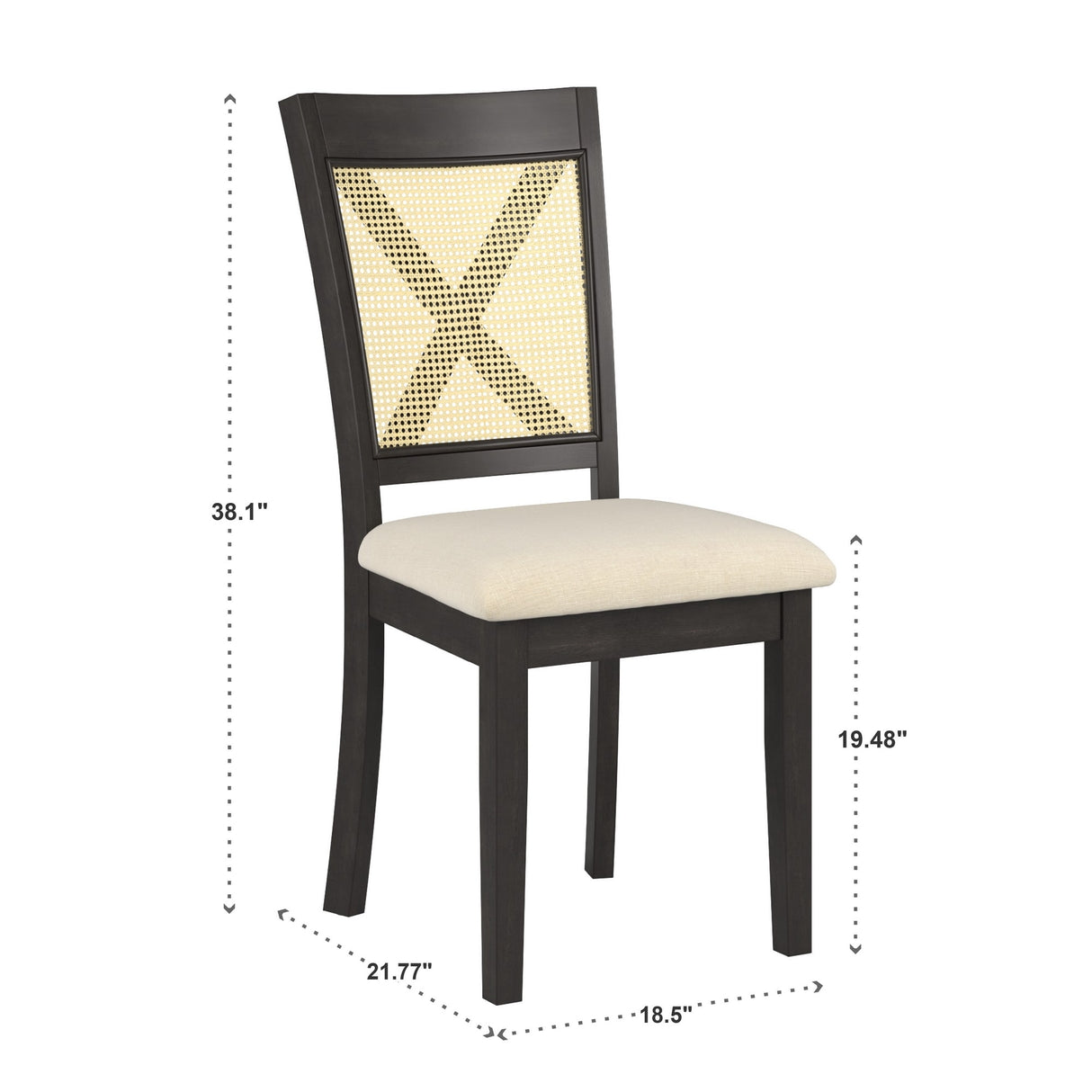 Plaga X-Back Cane Accent Dining Chair (Set of 2) by iNSPIRE Q Classic - Dining Chair