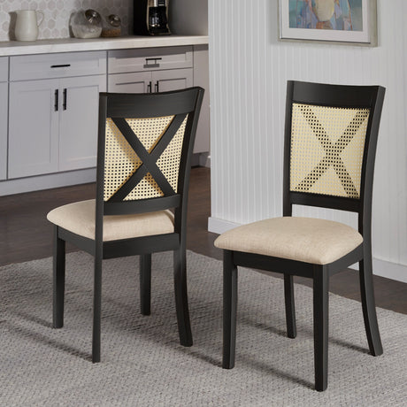 Plaga X-Back Cane Accent Dining Chair (Set of 2) by iNSPIRE Q Classic - Dining Chair