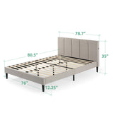 Priage by ZINUS Upholstered Platform Bed Frame with USB Ports