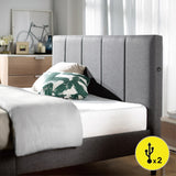 Priage by ZINUS Upholstered Platform Bed Frame with USB Ports