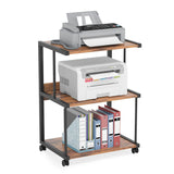 Printer Stand with Storage, Rolling Printer Table Machine Cart on Wheels, Mobile Printer Shelves for Office and Home