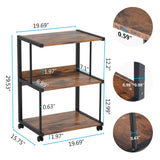 Printer Stand with Storage, Rolling Printer Table Machine Cart on Wheels, Mobile Printer Shelves for Office and Home