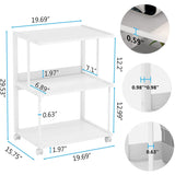 Printer Stand with Storage, Rolling Printer Table Machine Cart on Wheels, Mobile Printer Shelves for Office and Home