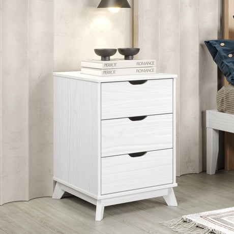 Purcell Wood 3 Drawer Nightstand