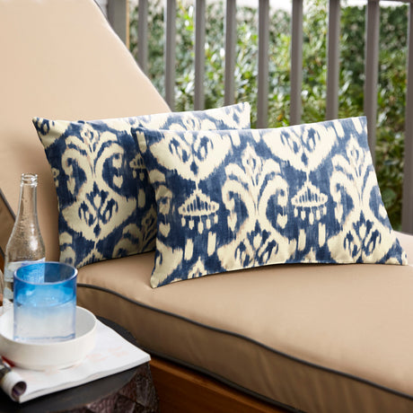 Rainford II Indigo/ Cream Indoor/ Outdoor 13 x 20 Inch Knife Edge Pillow Set