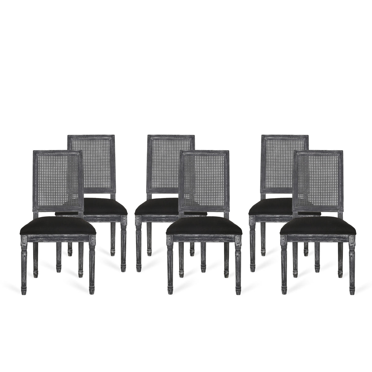 Regina French Country Wood and Cane Upholstered Dining Chair (Set of 6) by Christopher Knight Home