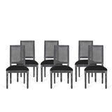 Regina French Country Wood and Cane Upholstered Dining Chair (Set of 6) by Christopher Knight Home