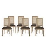 Regina French Country Wood and Cane Upholstered Dining Chair (Set of 6) by Christopher Knight Home