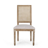 Regina French Country Wood and Cane Upholstered Dining Chair (Set of 6) by Christopher Knight Home