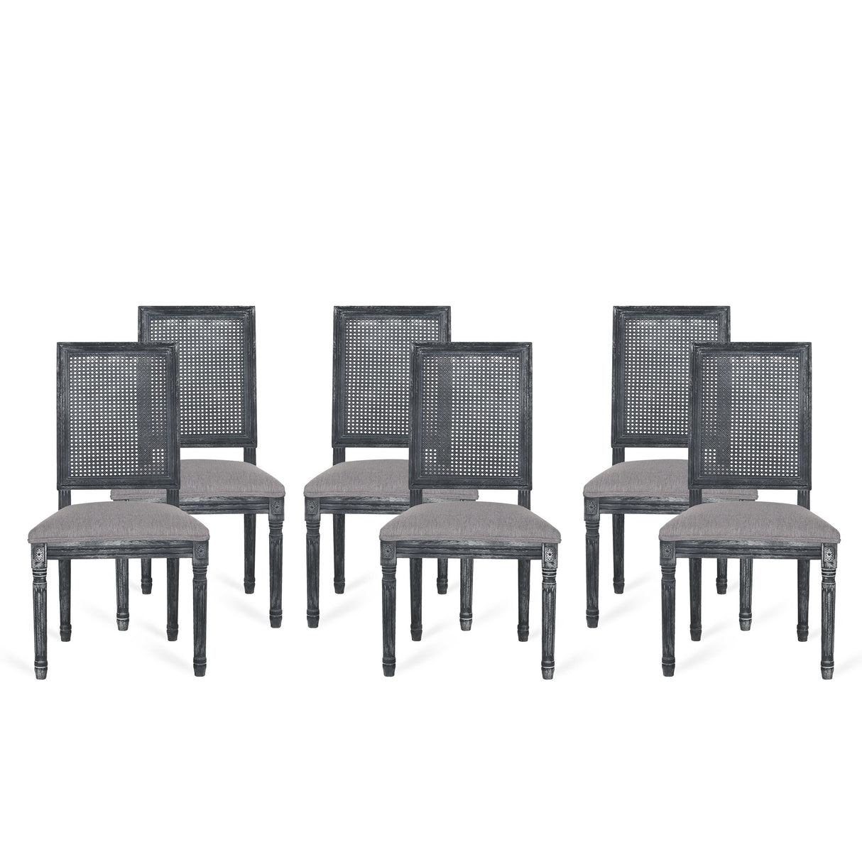 Regina French Country Wood and Cane Upholstered Dining Chair (Set of 6) by Christopher Knight Home