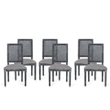 Regina French Country Wood and Cane Upholstered Dining Chair (Set of 6) by Christopher Knight Home