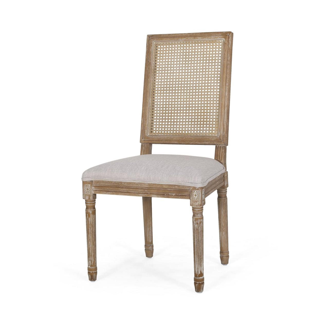 Regina French Country Wood and Cane Upholstered Dining Chair (Set of 6) by Christopher Knight Home