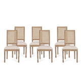 Regina French Country Wood and Cane Upholstered Dining Chair (Set of 6) by Christopher Knight Home