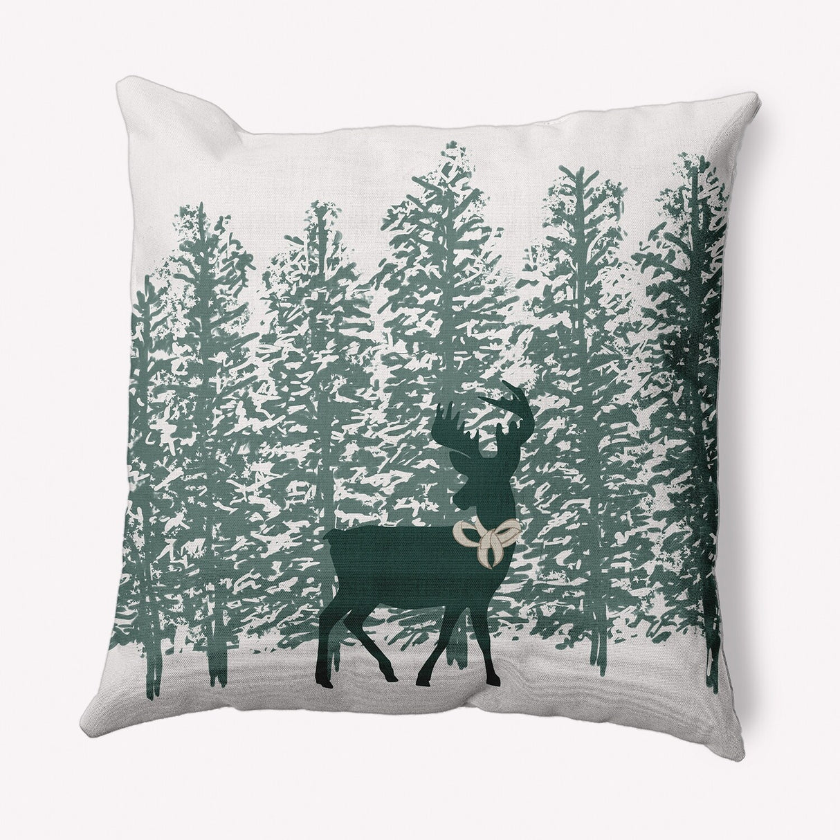 Reindeer Through the Woods Christmas Indoor/Outdoor Throw Pillow