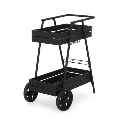 Rex Outdoor Metal Bar Cart by Christopher Knight Home