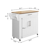 Rolling Kitchen Island with Storage Cabinet