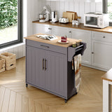 Rolling Kitchen Island with Storage Cabinet