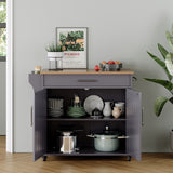 Rolling Kitchen Island with Storage Cabinet