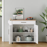 Rolling Kitchen Island with Storage Cabinet