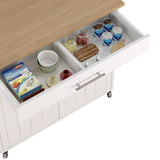 Rolling Kitchen Island with Storage Cabinet