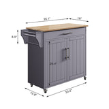 Rolling Kitchen Island with Storage Cabinet