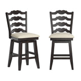 Ronda French Ladder Back Swivel Stool - Counter Height-24"