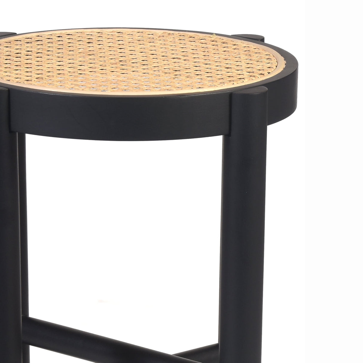 Ronit Solid Wood with Natural Woven Cane Side Table