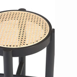 Ronit Solid Wood with Natural Woven Cane Side Table