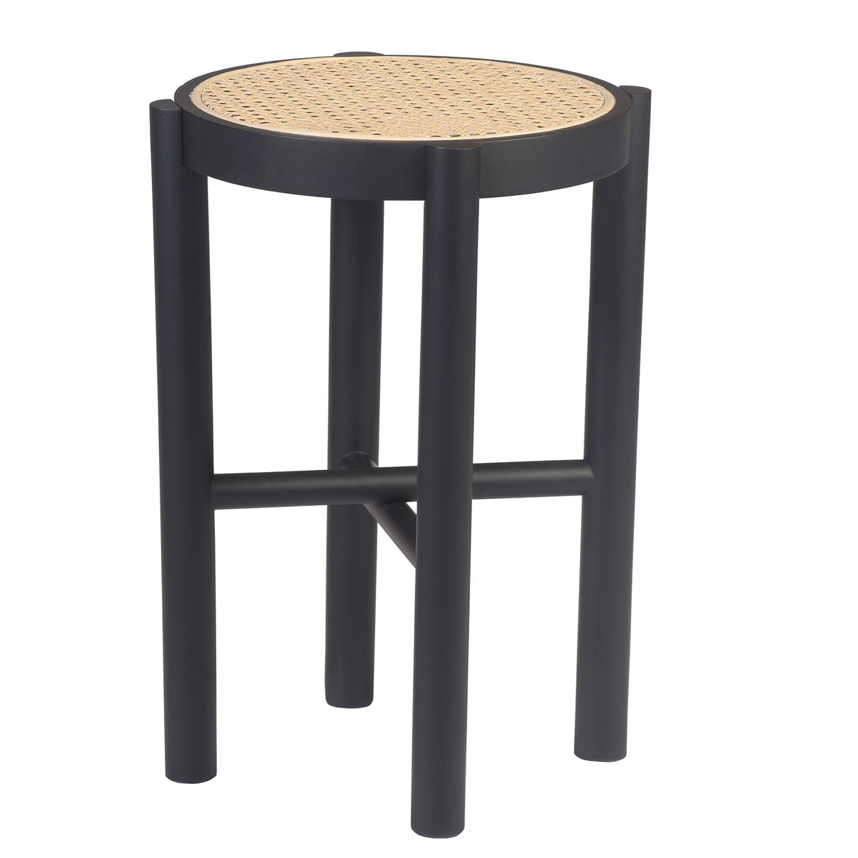 Ronit Solid Wood with Natural Woven Cane Side Table