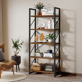 Roul Wood 5 Tiers Bookshelf Modern Bookcase Storage Rack Shelves