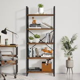 Roul Wood 5 Tiers Bookshelf Modern Bookcase Storage Rack Shelves