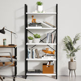 Roul Wood 5 Tiers Bookshelf Modern Bookcase Storage Rack Shelves