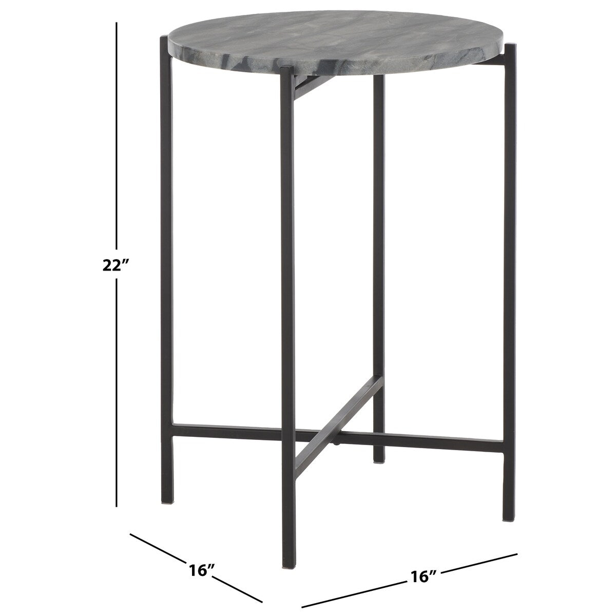 SAFAVIEH Adda Round Accent Table - 16" W x 16" D x 22" H - 16Wx16Dx22H