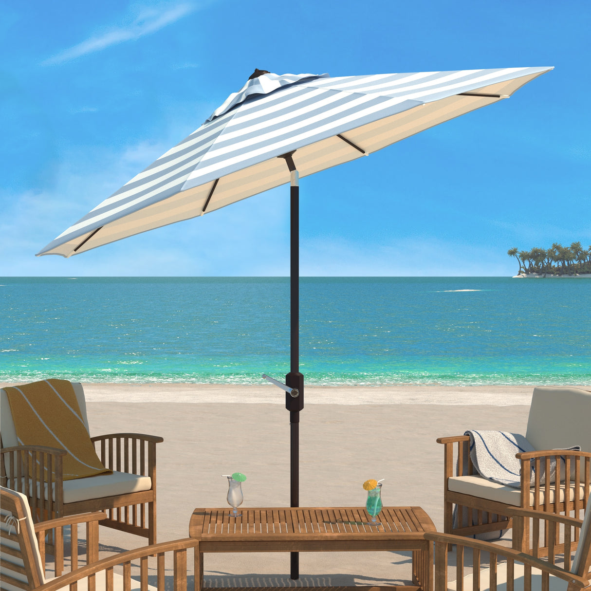 SAFAVIEH Addyson Fashion Line 9 Ft. Umbrella, Base Not Included