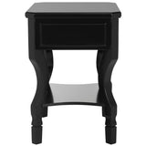 SAFAVIEH Adrianne One Drawer Black / Black Nightstand