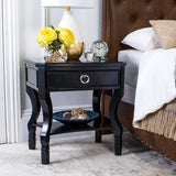 SAFAVIEH Adrianne One Drawer Black / Black Nightstand