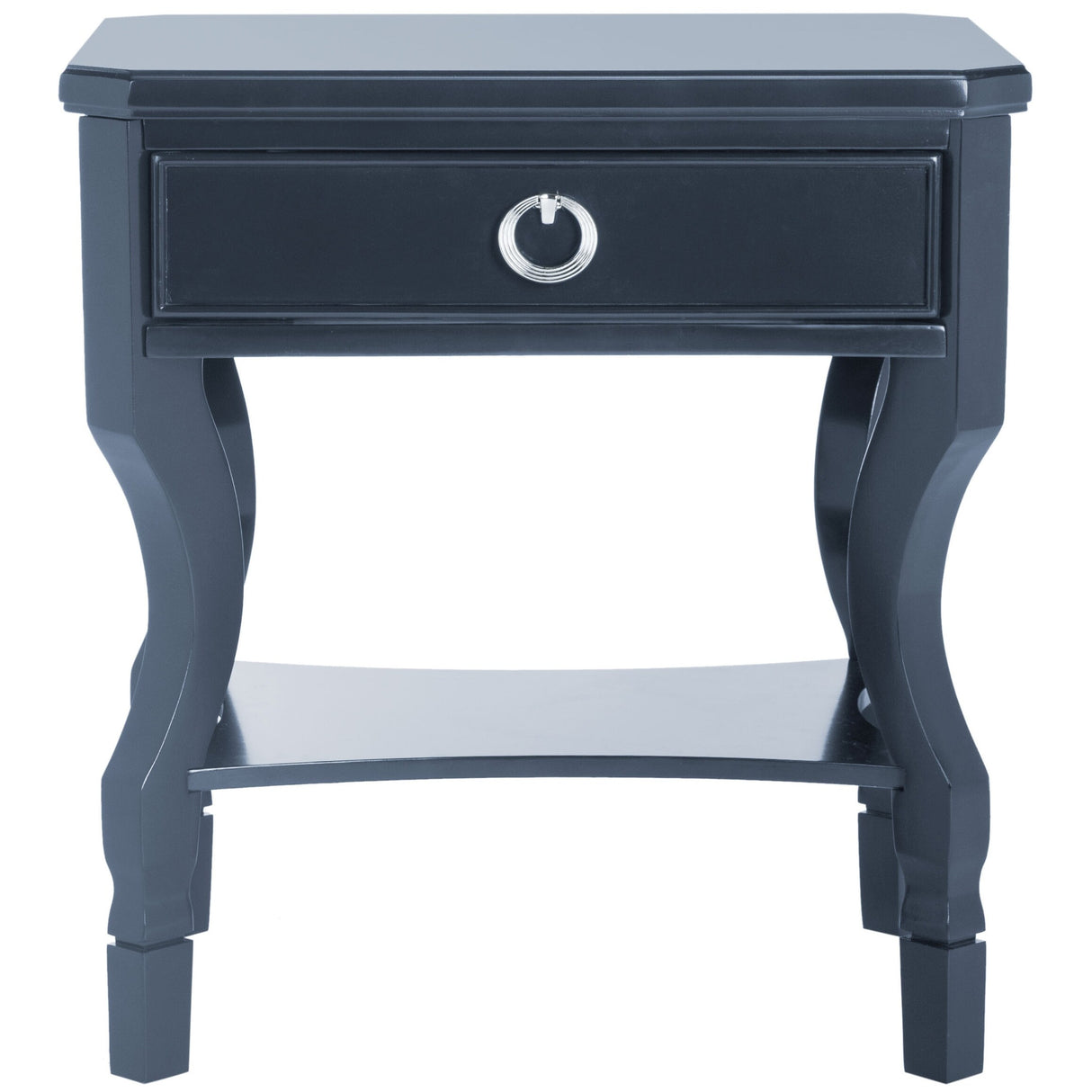 SAFAVIEH Adrianne One Drawer Black / Black Nightstand