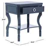 SAFAVIEH Adrianne One Drawer Black / Black Nightstand