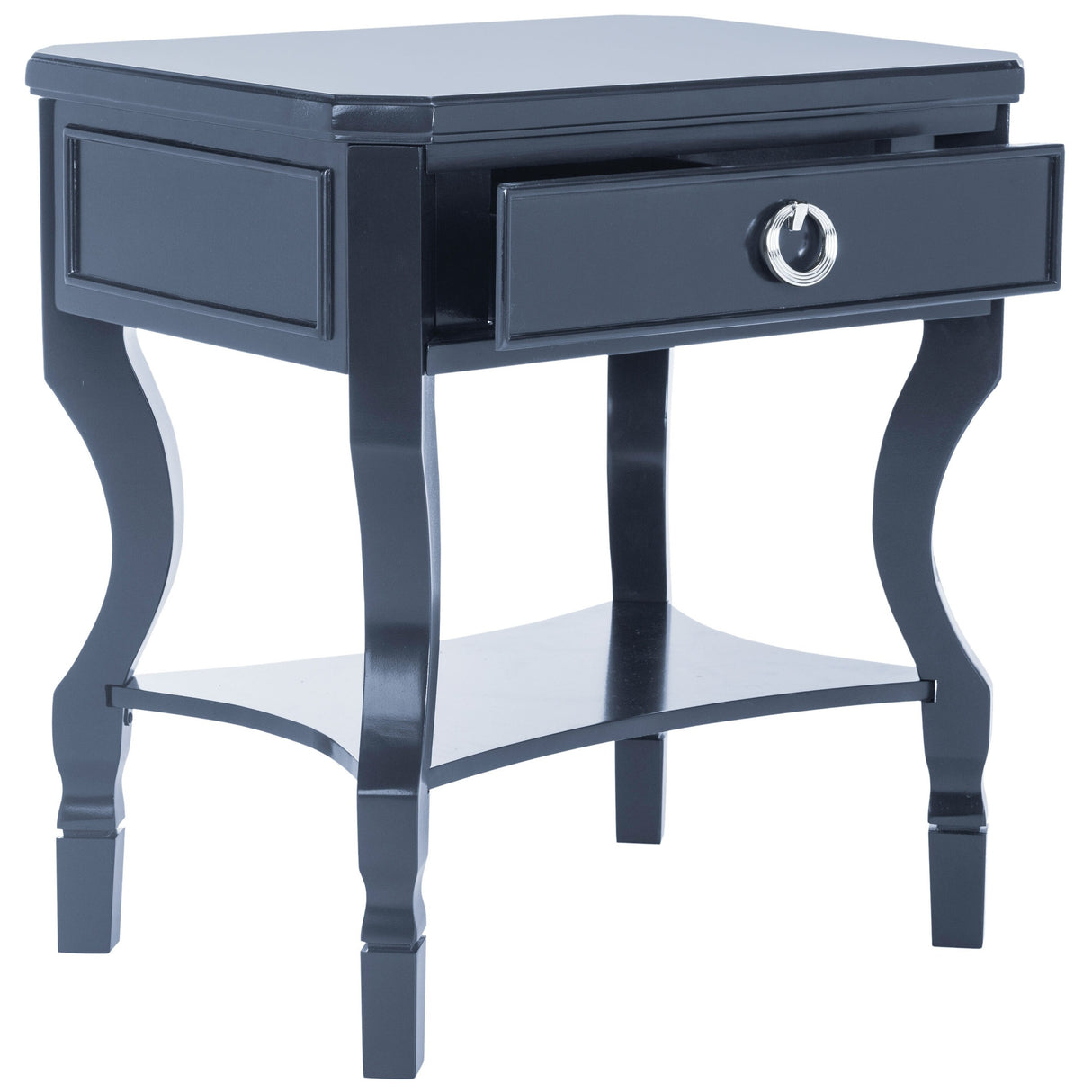 SAFAVIEH Adrianne One Drawer Black / Black Nightstand