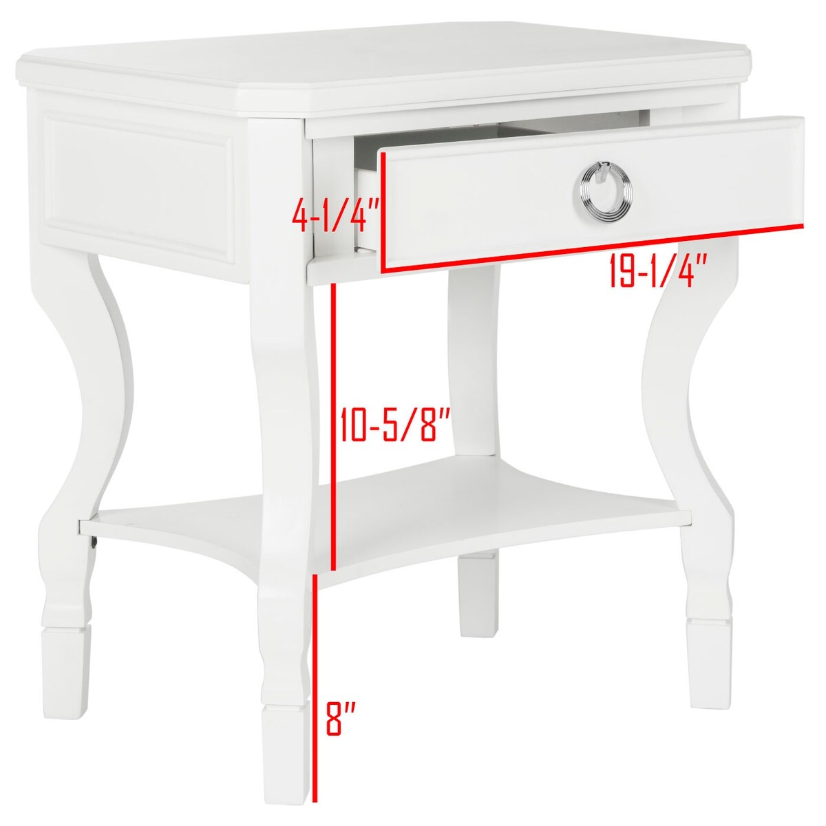 SAFAVIEH Adrianne White Side Table - 24" x 18" x 26" - 24Wx18Dx26H