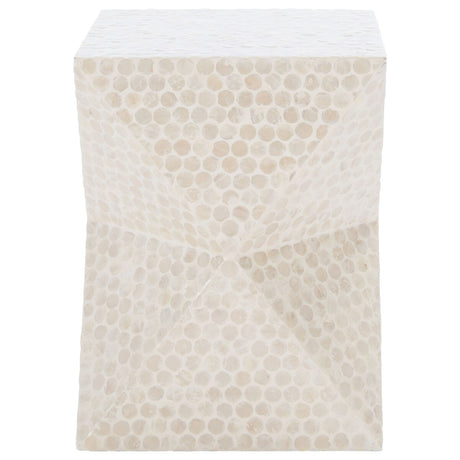 SAFAVIEH Agatha White Modern Geometric Accent Table - 13.4" W x 13.4" L x 18.1" H - 13Wx13Dx18H