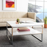 SAFAVIEH Agnela 2-Tier Modern Glam Square Coffee Table - 30" x 30" x 16.5" - 30Wx30Dx17H