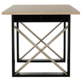 SAFAVIEH Agnethe Retro Mid Century Light Grey/Black Wood Dining Table - 63" x 31.5" x 29.5" - 63Wx32Dx30H