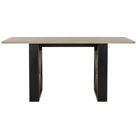 SAFAVIEH Agnethe Retro Mid Century Light Grey/Black Wood Dining Table - 63" x 31.5" x 29.5" - 63Wx32Dx30H