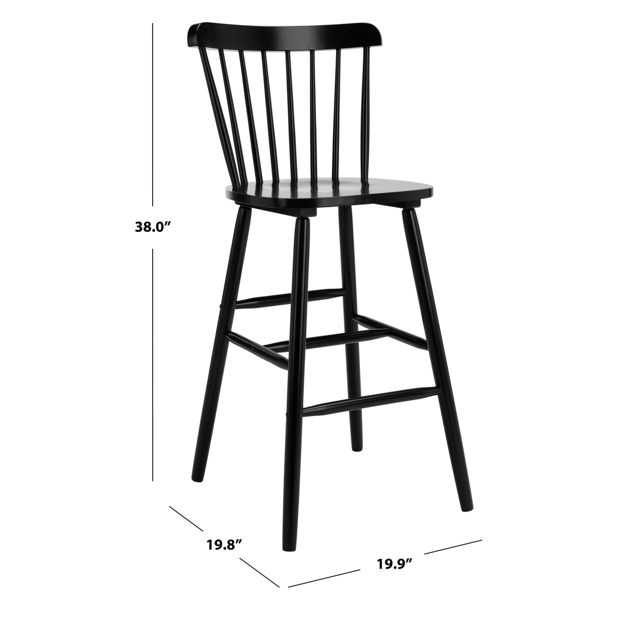 SAFAVIEH Aida 30-inch Spindle Farmhouse Bar Stool (Set of 2) - 19.9" x 19.8" x 38" - 20Wx20Dx43H