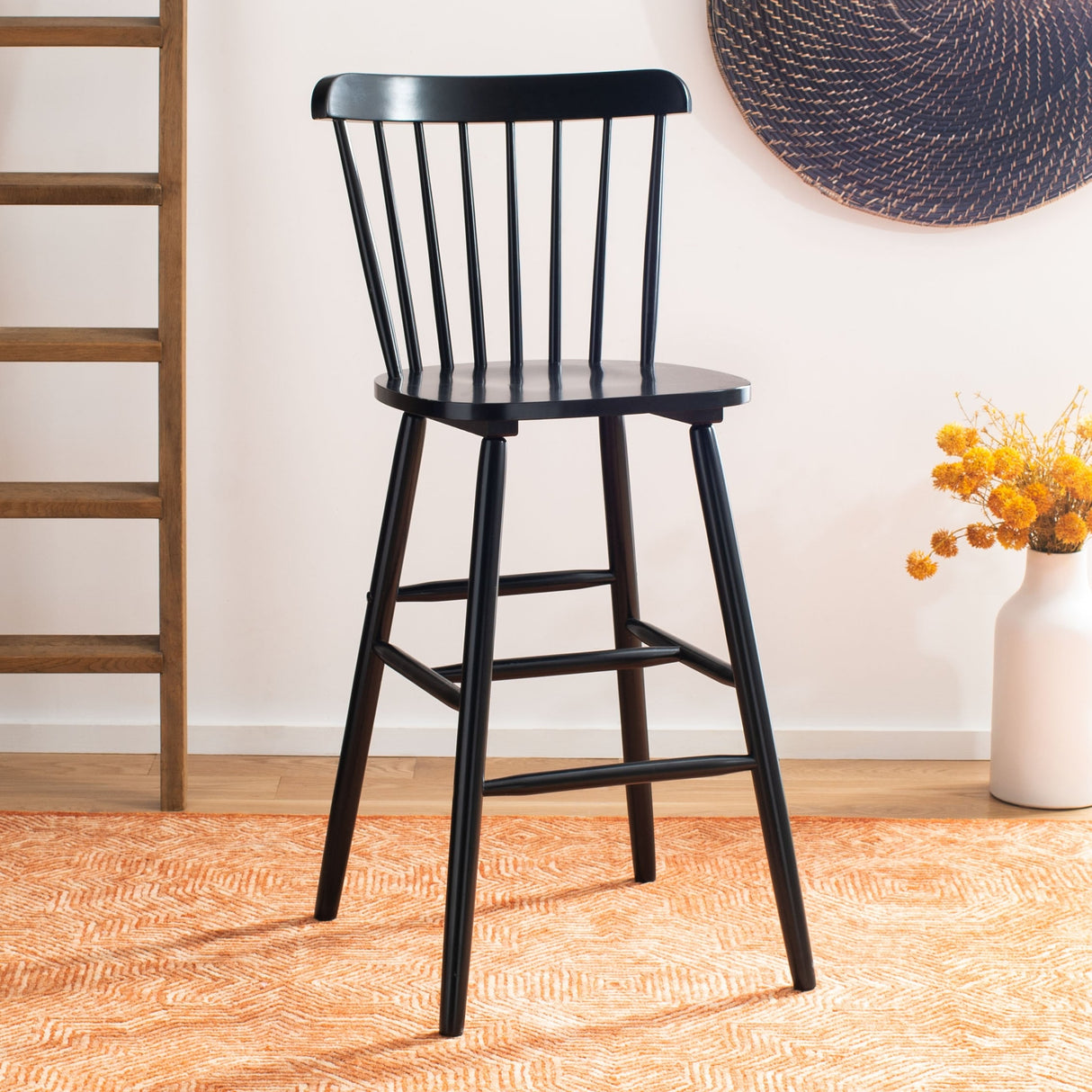 SAFAVIEH Aida 30-inch Spindle Farmhouse Bar Stool (Set of 2) - 19.9" x 19.8" x 38" - 20Wx20Dx43H