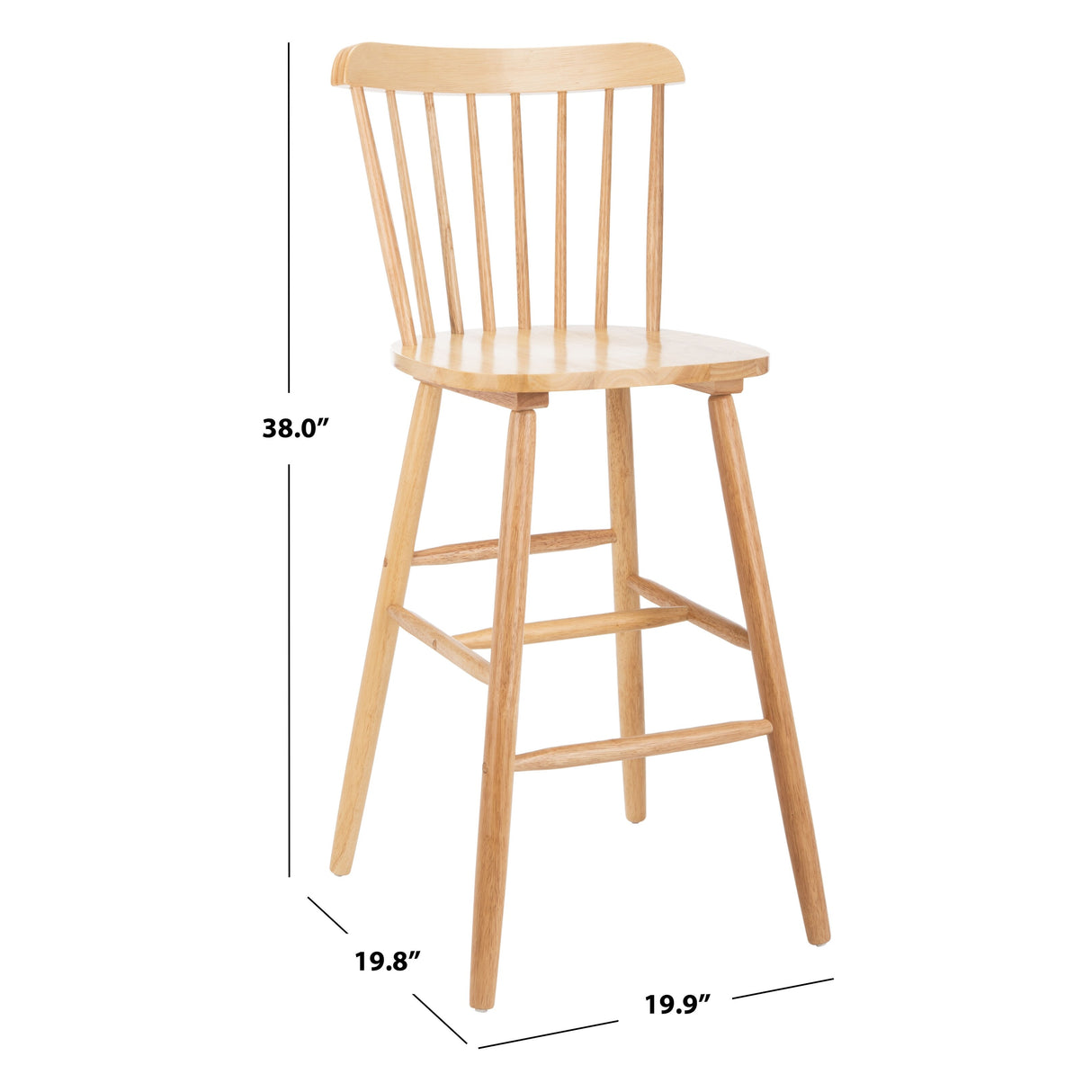 SAFAVIEH Aida 30-inch Spindle Farmhouse Bar Stool (Set of 2) - 19.9" x 19.8" x 38" - 20Wx20Dx43H