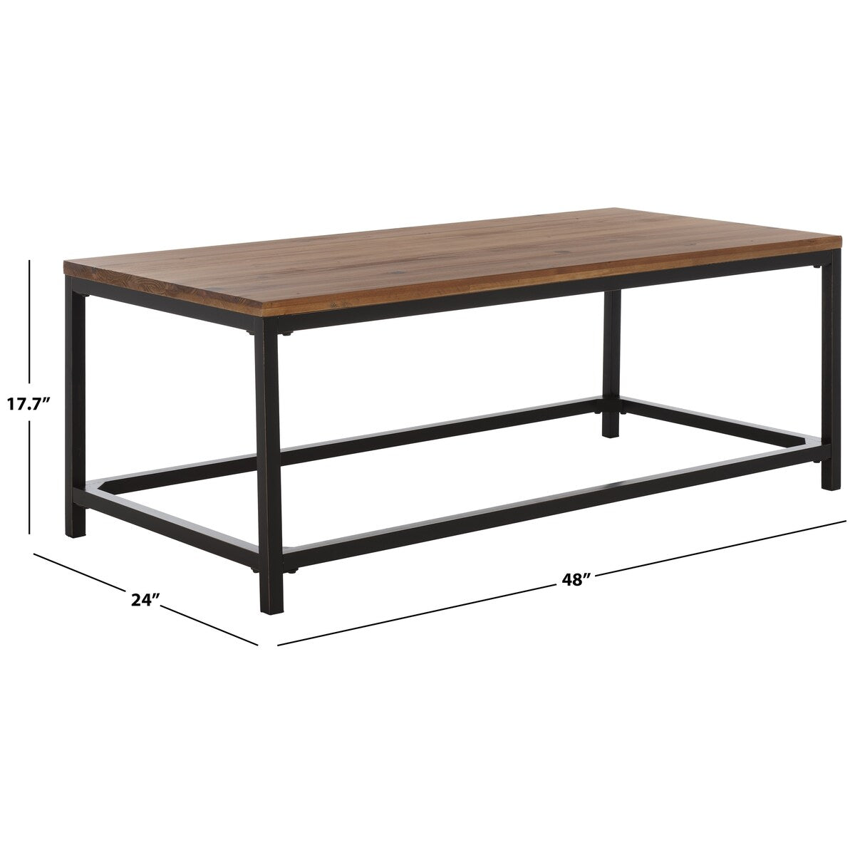 SAFAVIEH Aino Reclamined Wood Finish Coffee Table - 48" x 24" x 17.7" - 48Wx24Dx18H